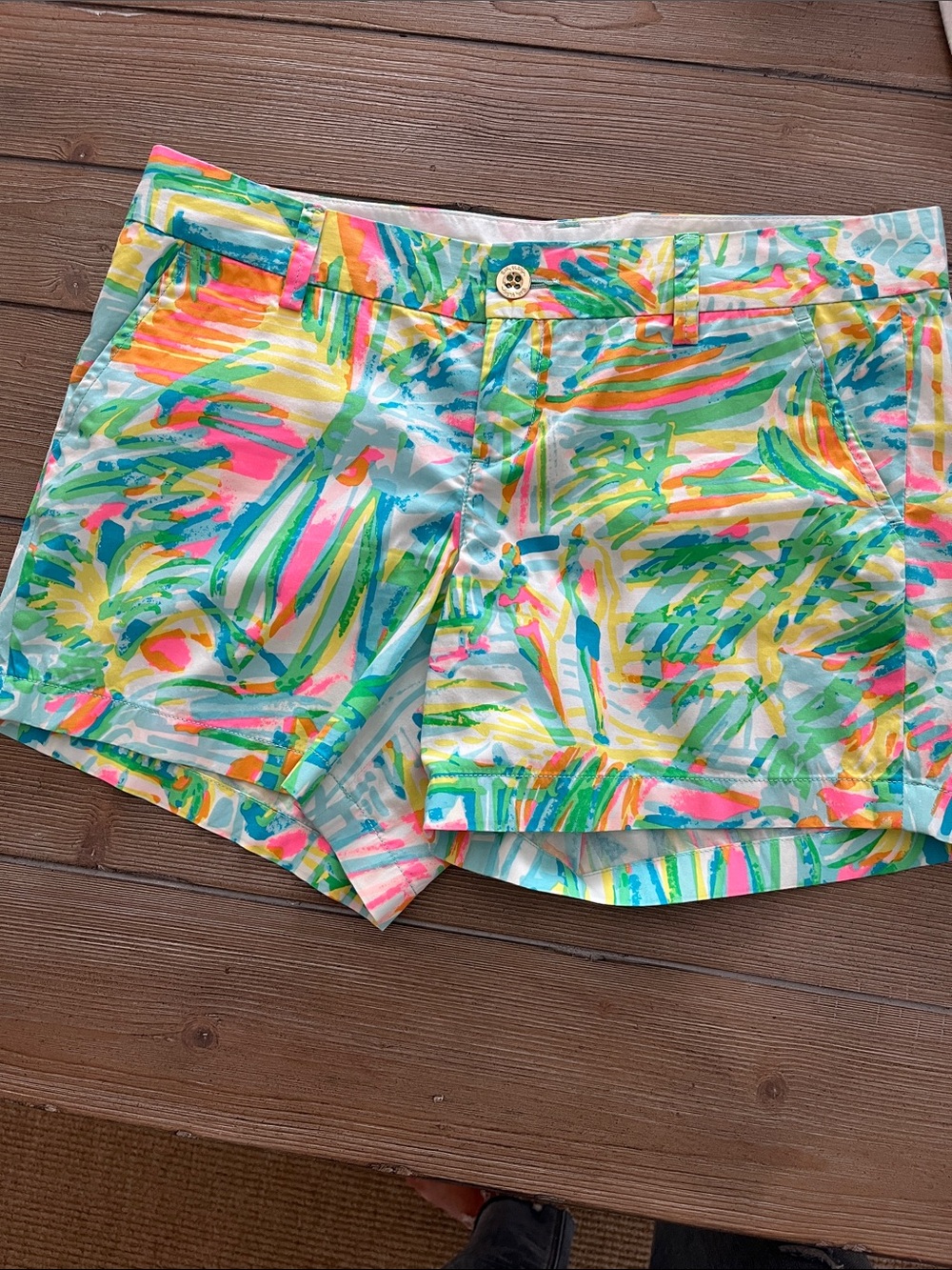 Lilly Pulitzer Callahan Neon Pink, Green & Yellow Shorts Size 10